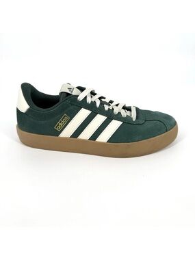 adidas VL Court 3.0 Sneakers Womens Size 9.5 Green Suede Leather Shoes